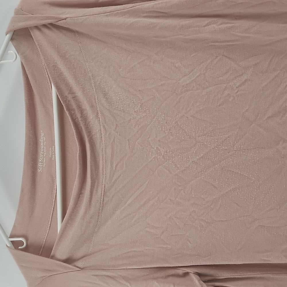 Soft surroundings pale pink long-sleeved top - Picture 3 of 5